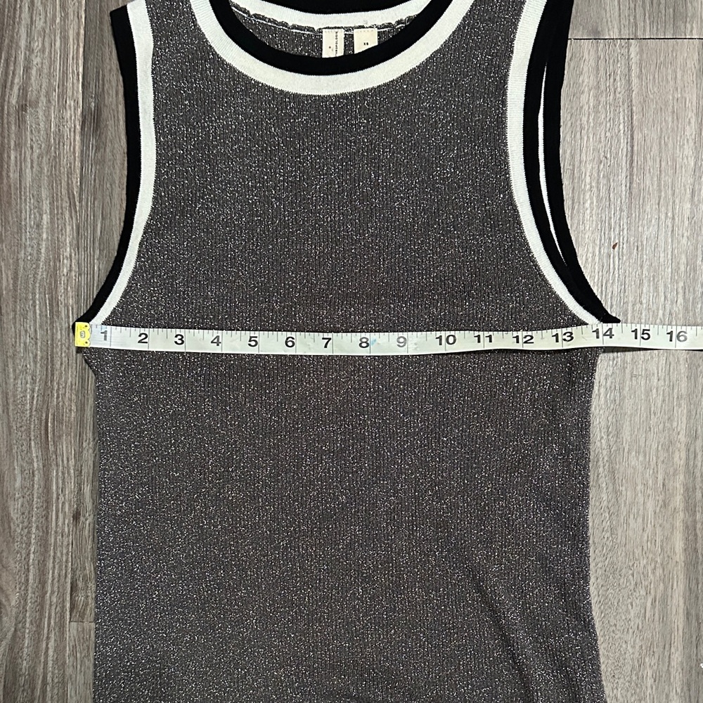 Moth by anthropology gray and White Ribbed Tank Top - Picture 14 of 14